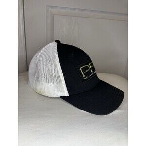 Columbia PFG‎ Trucker Hat L XL Black White Mesh Flexfit Performance Fishing Cap